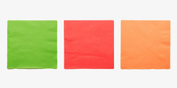 绿红橙色正方形排列整齐的餐巾纸素材