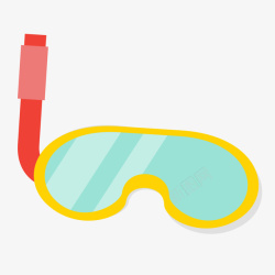 潜水镜夏天阳光海滩休闲潜水镜矢量图高清图片