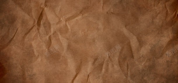 深棕色牛皮纸褶皱纹理背景背景