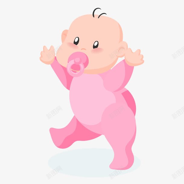 可爱粉嫩宝宝学走路插画png免抠素材_88icon https://88icon.com 奶嘴 学走路 宝宝 幼教 成长 粉嫩