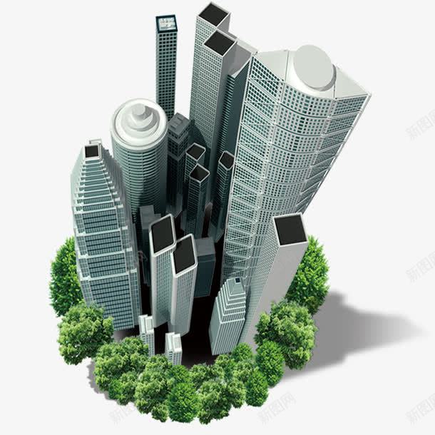 商业建筑俯视图png免抠素材_88icon https://88icon.com 免费png素材下载 商业建筑 商业都市 绿化带 金融大楼