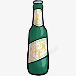 啤酒一瓶卡通手绘一瓶啤酒高清图片