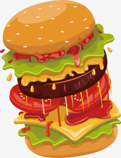 创意汉堡卡通汉堡高清图片
