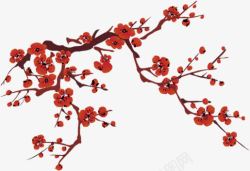 教师节红色梅花手绘素材