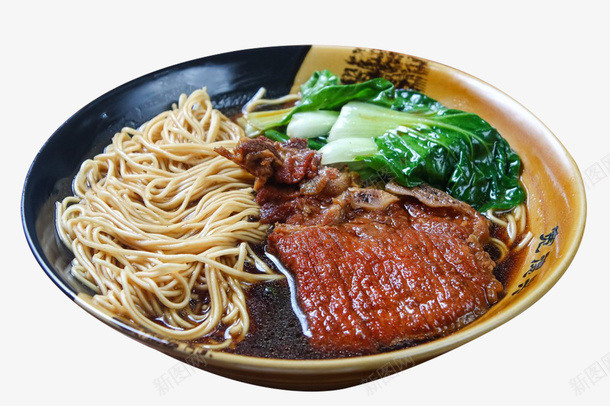 荤素搭配的大排面png免抠素材_88icon https://88icon.com 大排面 汤面 肉汤面 营养汤面 青菜面 面 面条