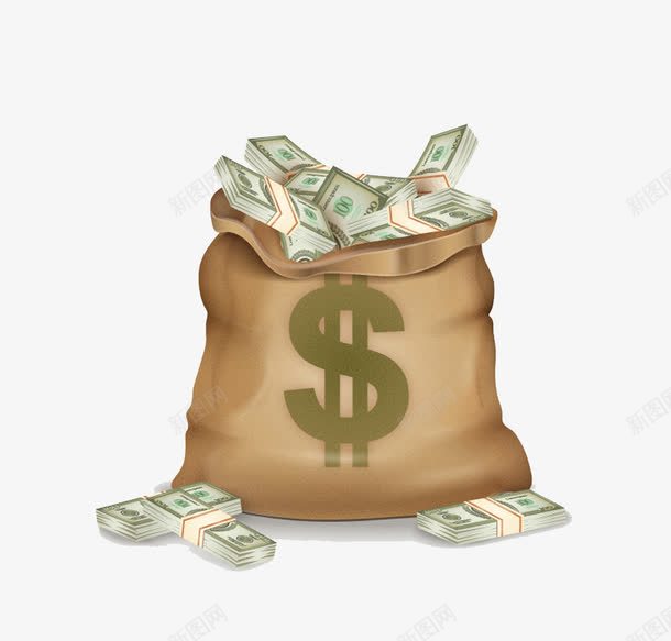 美元符号的钱袋子矢量图图片【免费下载】-88icon.com