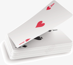 一叠白色游戏扑克牌矢量图素材