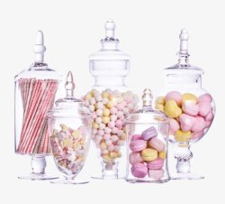 甜点店展架欧美式玻璃糖果罐高清图片