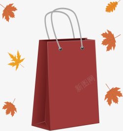 促销纸袋酒红色购物袋矢量图高清图片