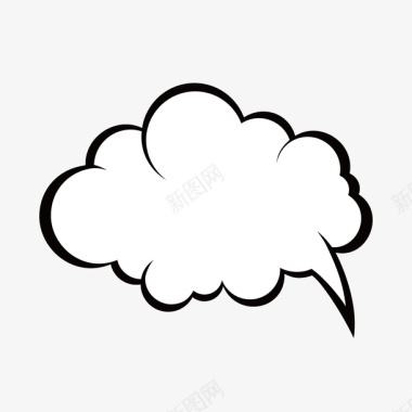 对话框素材手绘白云图标图标