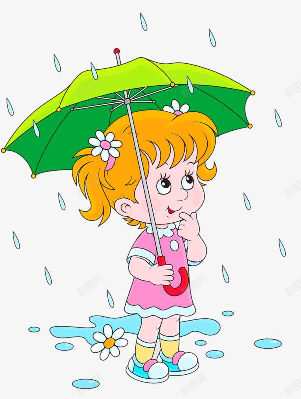 雨中打伞的女孩png免抠素材_88icon https://88icon.com 下雨 卡通 小雨 雨伞 雨滴