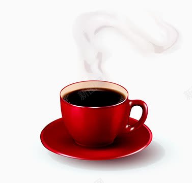 红色咖啡杯png免抠素材_88icon https://88icon.com 咖啡 惬意 水汽 红色