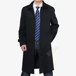 格子条纹外套男式风衣高清图片