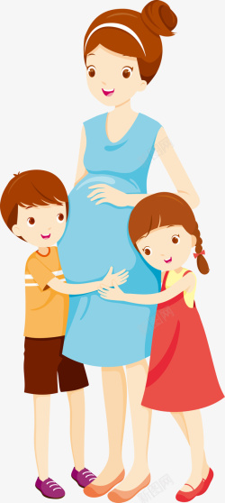 怀孕的宝宝手绘卡通妈妈怀孕高清图片