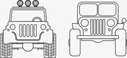 双向推拉卡通越野车矢量图素材