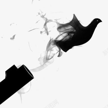 拒绝抽烟拒绝战争的图标枪口里废除和平鸽图标