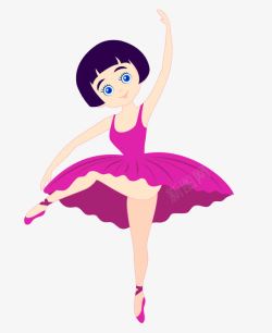 少儿拉丁舞穿紫色裙子的小女孩高清图片