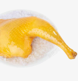 金黄美味诱人盐焗鸡腿素材
