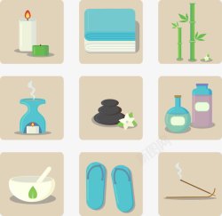 手绘SPA图案矢量图素材