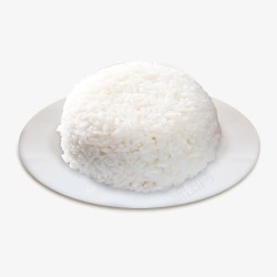 米糠白色盘子装的白米饭高清图片