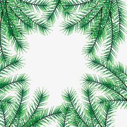 绿色松枝边框圣诞贺卡矢量图素材