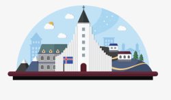 创意冰岛冰岛雷克雅未克大教堂高清图片