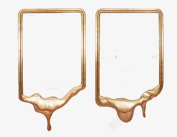 黄金巧克力融化相框素材