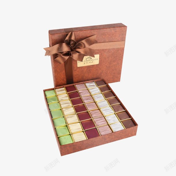 棕色巧克力盒产品实物图psd免抠素材_88icon https://88icon.com 包装盒 棕色巧克力盒 点心盒 礼盒 食品盒