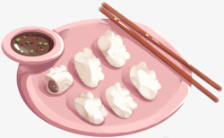卡通手绘饺子食物素材