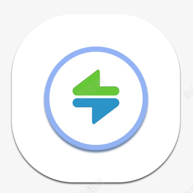 按钮蓝绿双向箭头立体化ICON图标图标