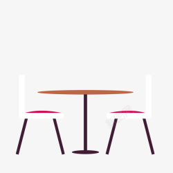 创意圆桌手绘时尚餐厅桌椅矢量图高清图片