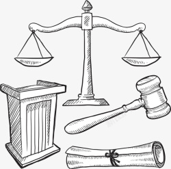 法院天平法院天平和槌插画图标高清图片