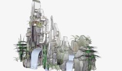 三维亭子模型园林建筑装饰高清图片