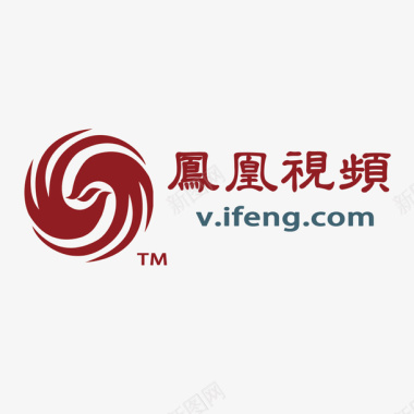 扁平化办公标志红色凤凰卫视LOGO图标图标