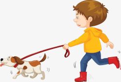 人和狗牵着小狗遛狗的人高清图片