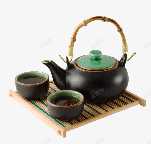 茶壶旁边的茶png免抠素材_88icon https://88icon.com 产品实物 绿茶 茶叶 茶壶 茶杯 茶道