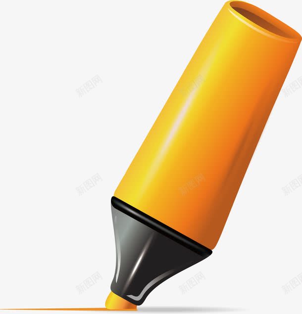 黄色马克笔png免抠素材_88icon https://88icon.com 做记号 划重点 矢量png 记号笔 马克笔 黄色的笔