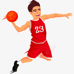 球比赛篮球运动员投篮插画矢量图高清图片