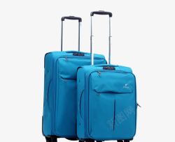 蓝色商务两尺寸行李箱素材