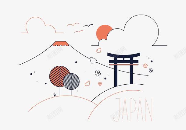 日本案png免抠素材_88icon https://88icon.com 富士山 手绘 日本 简笔画山 美丽的富士山 风景
