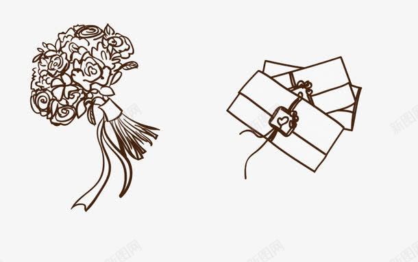 手捧花和包包png免抠素材_88icon https://88icon.com png图形 png装饰 包包 手捧花 手绘 装饰