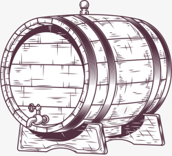 酿酒的桶一个手绘的酿酒桶高清图片