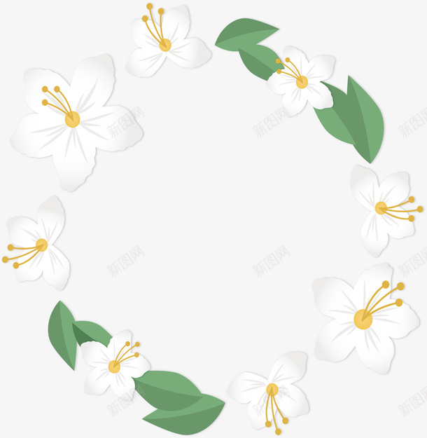 白色百合花矢量图ai免抠素材_88icon https://88icon.com 六片花瓣 婚礼花环 白百合 白色花朵 白花花环 百合花 百合花框 矢量png 矢量图