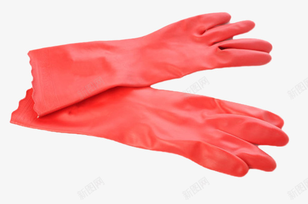 一双红色塑胶手套实物png免抠素材_88icon https://88icon.com 保护 卫生 反光 塑胶手套 安全 工艺 平放 放置 材料 材质 橡胶 绝缘