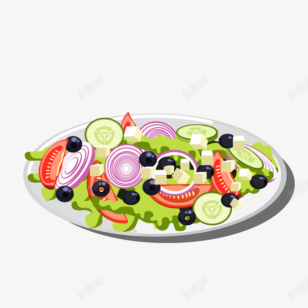 美味大拌菜手绘图png免抠素材_88icon https://88icon.com 大拌菜 手绘图 洋葱 盘子 美味的 蔬菜 食物