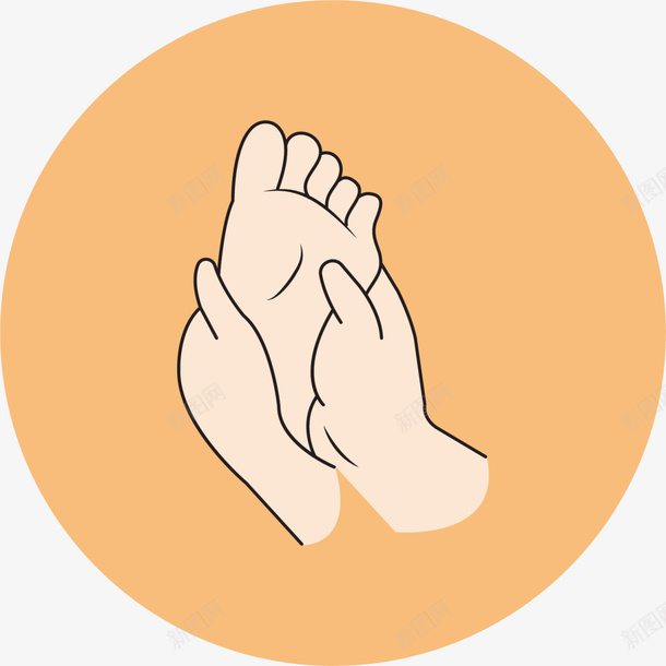 脚底按摩圆形标签png免抠素材_88icon https://88icon.com SPA 圆形标签 护肤 粉色脚底 美丽 美妆 美容院 脚底按摩 足疗