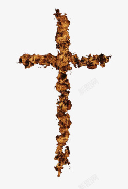 火焰火焰形状的十字架素材