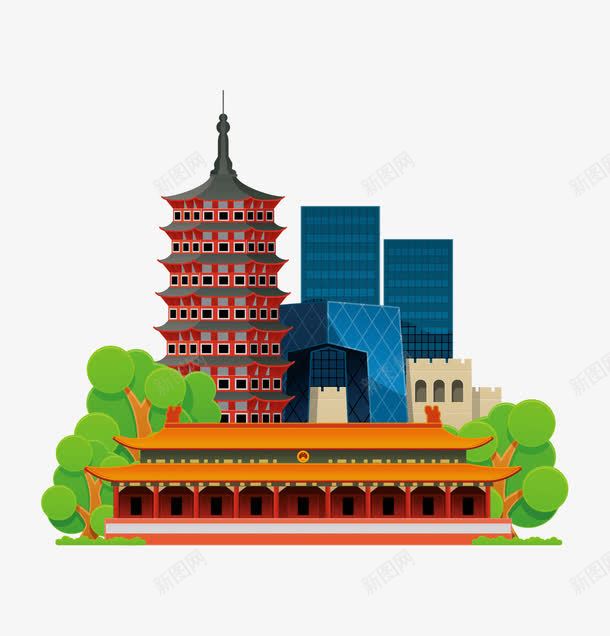 北京卡通名胜古迹png免抠素材_88icon https://88icon.com 免抠图 城市 建筑物 效果图 旅游景点 装饰图 装饰画