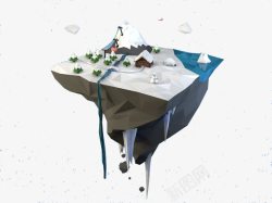 小模型岛屿3D悬浮岛屿高清图片