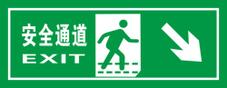 通道指示牌绿色安全出口指示牌向右安全图标高清图片